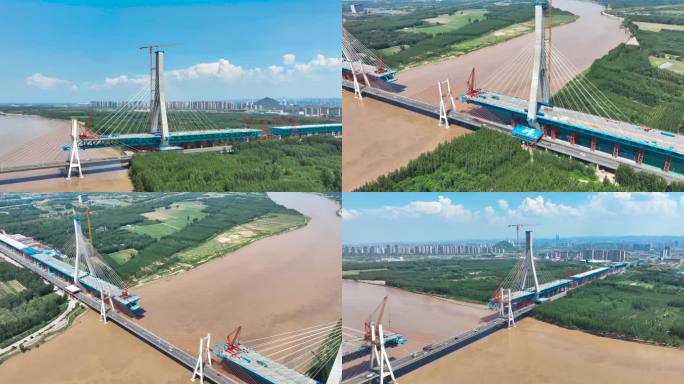 济南黄河大桥-建设中的黄河公路复线大桥