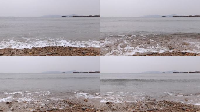 青岛冬天的海浪