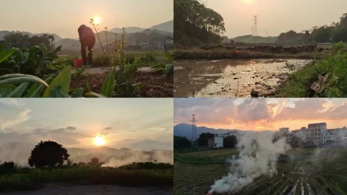 夕阳红霞满天黄昏恋情黄昏美景火烧云彩夕阳