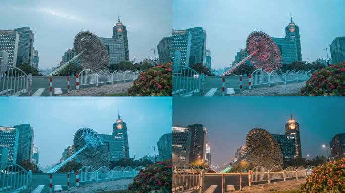 【4K】上海东方之光日晷日转夜延时