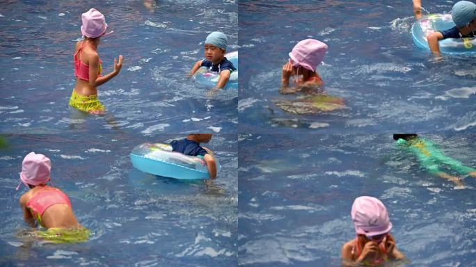 炎热夏日-游泳避暑-慢动作