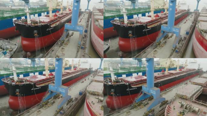 4K航拍造船厂