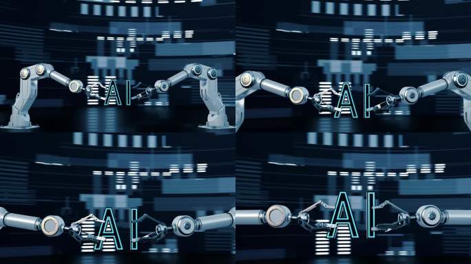 机械臂机械手人工智能开场片头开启启动动画