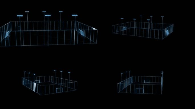 足球场透视全息通道素材