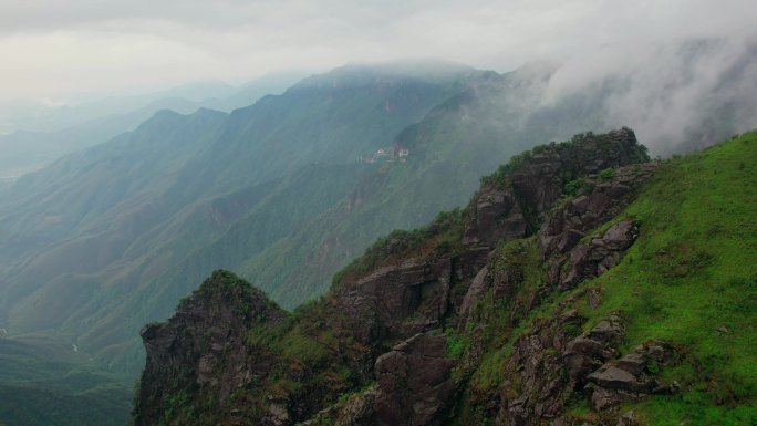 高山云海 武功山航拍4k