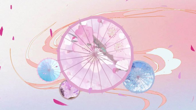 国潮中国风古风唯美油纸伞浪漫片头动画素材