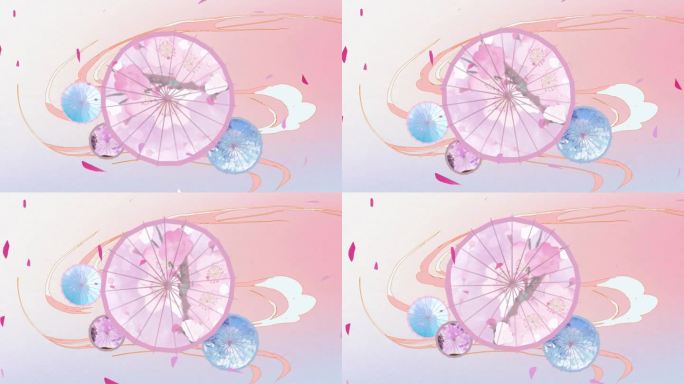 国潮中国风古风唯美油纸伞浪漫片头动画素材