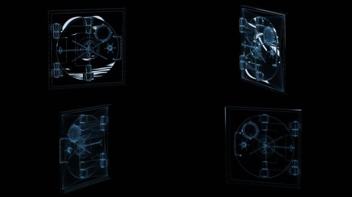 金库大门透视全息通道素材