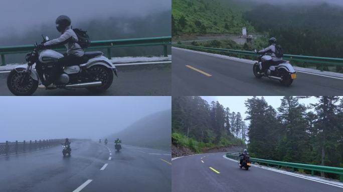 摩托车公路旅行电影感镜头原创视频素材