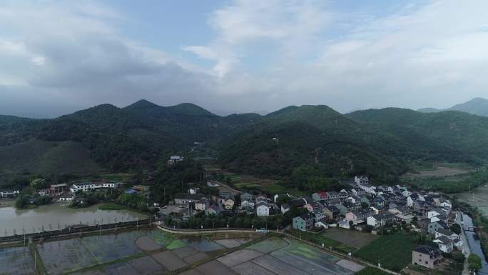 4K 航拍 浙江宁海梅山 民宿 村庄