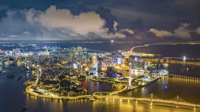 大湾区澳门珠海夜景延时01