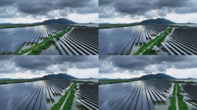 江门台山太阳能鱼塘光伏发电清洁能源碳中和