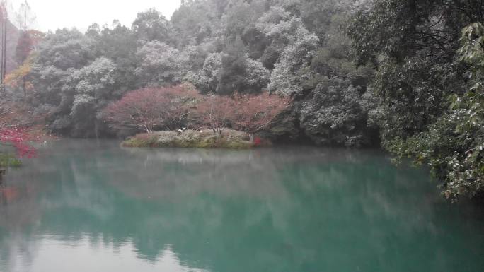 杭州西湖景区云栖竹径九溪十八涧雪景航拍