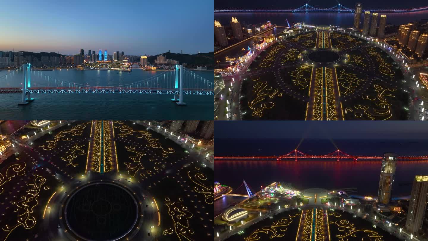 辽宁大连星海广场跨海大桥夜景