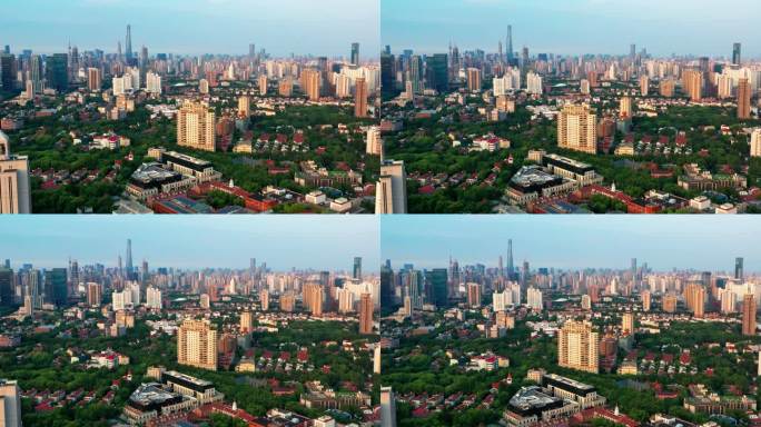 4K素材- 航拍上海徐汇区城市建筑楼宇