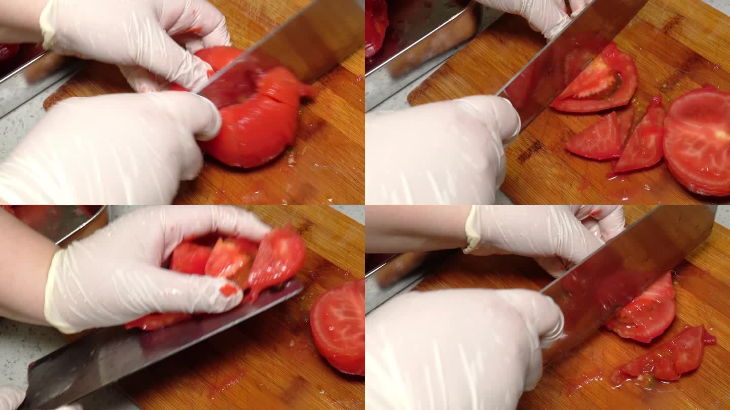 食材处理西红柿去皮切块 (4)