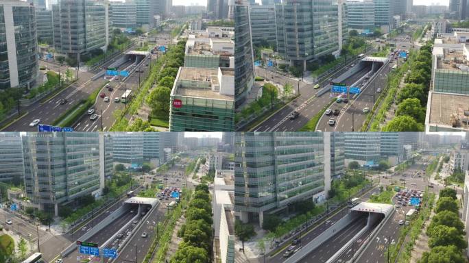 4K原素材-上海五角场商圈、淞沪路地道