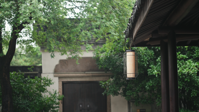 4k实拍江南园林苏式庭院建筑细节空镜
