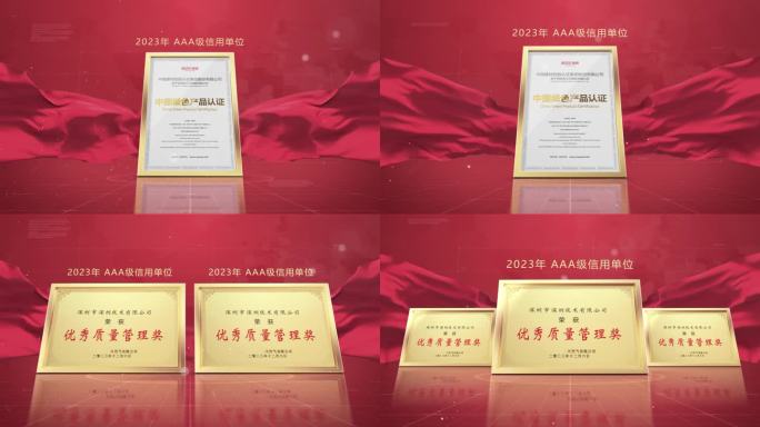 大气红金质感专利荣誉证书