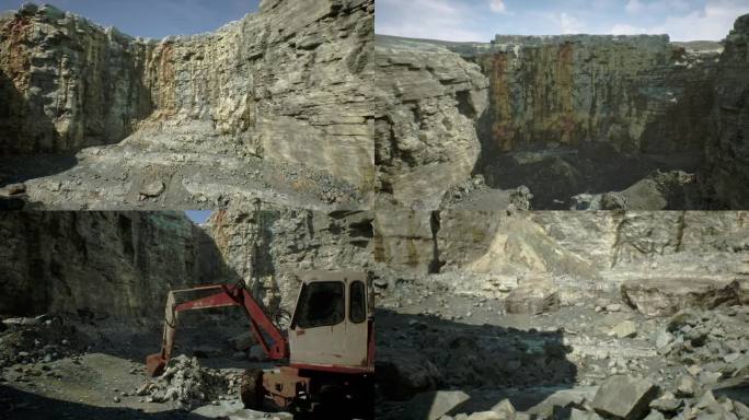 4组矿场采矿岩石峭壁视频
