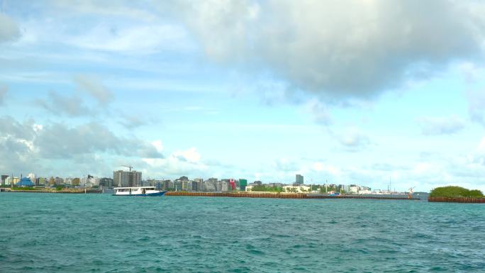 马尔代夫首都马累城市全景延时4K