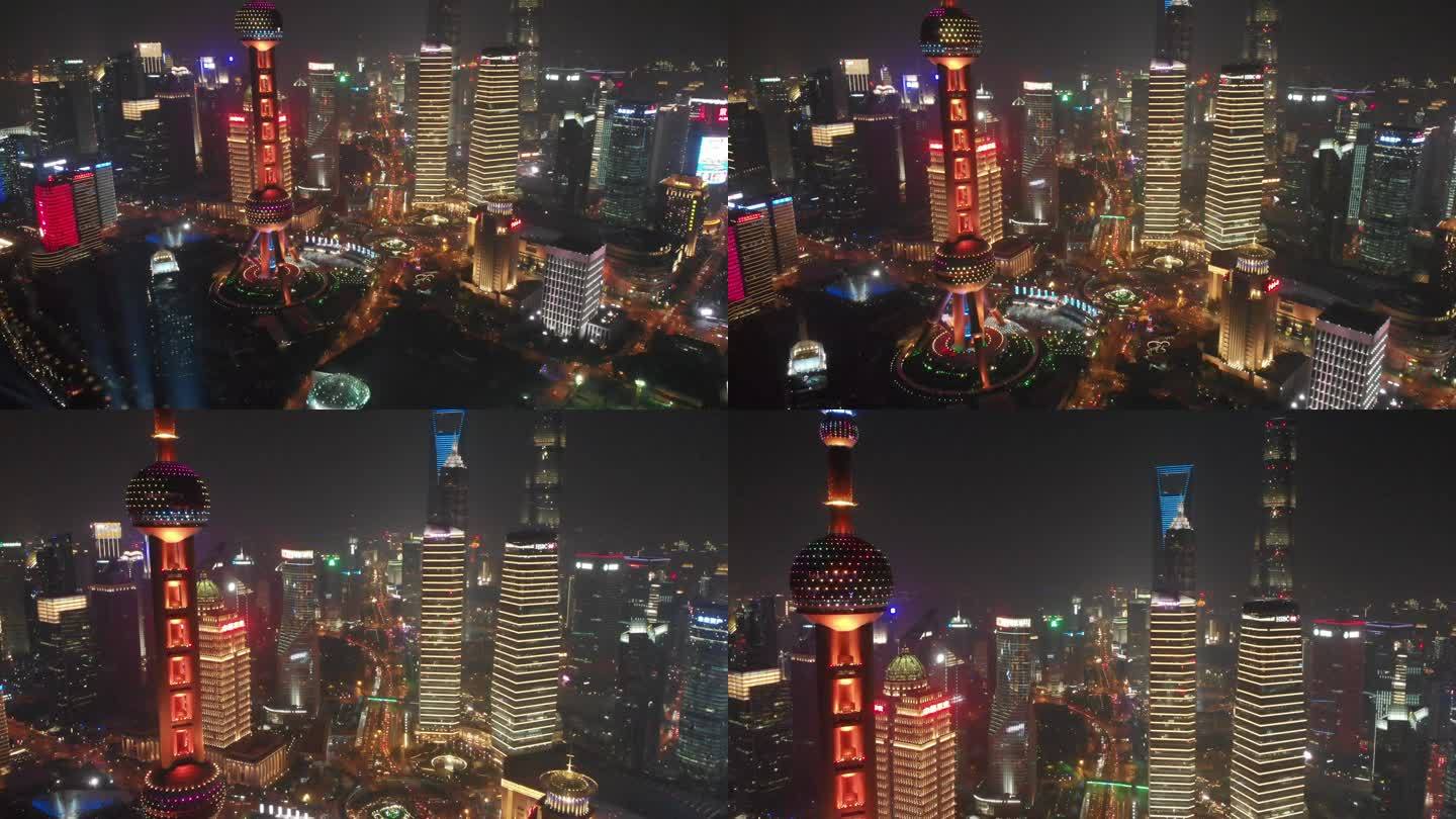 上海外滩黄浦江东方明珠4K航拍