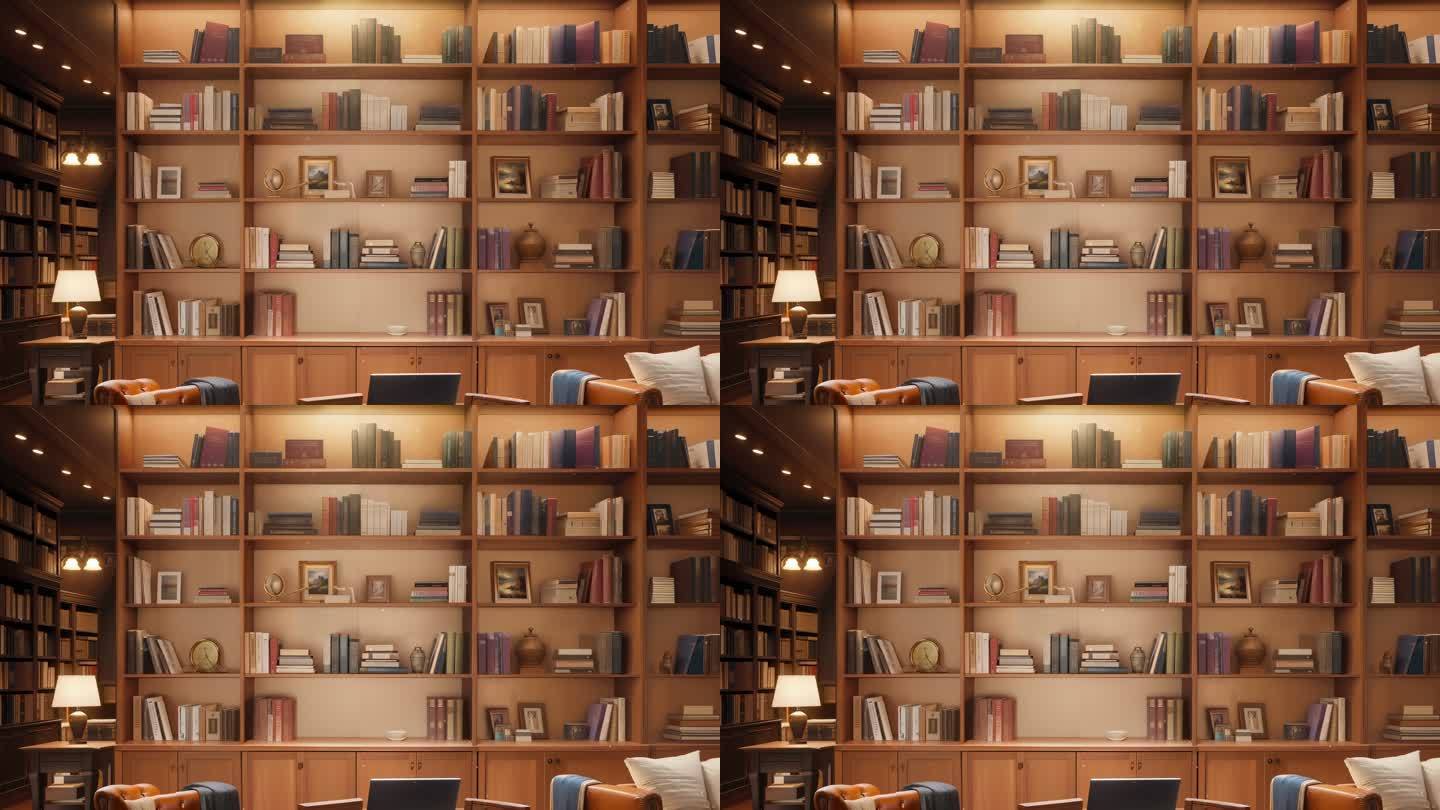 书房书柜vlog背景