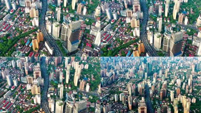 4K素材-航拍上海城市全景