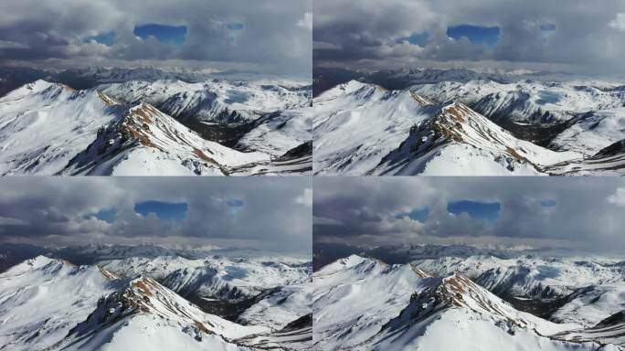 被白雪覆盖的西藏群山