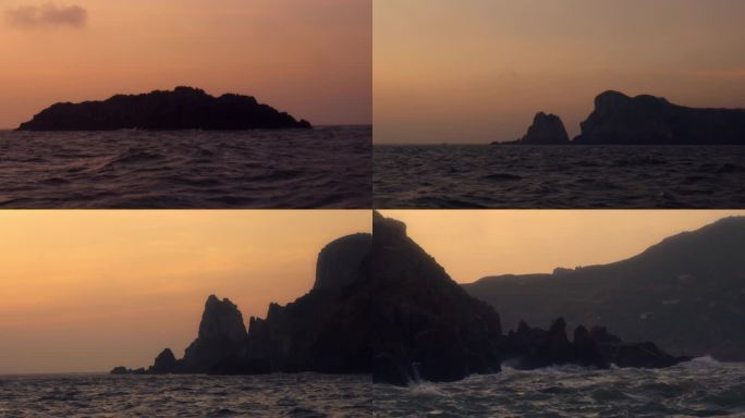 海上礁石 悬崖 黄金时刻 电影感空镜