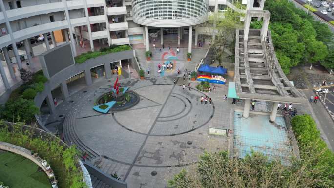 重庆大学城一小航拍空景及其周边城市航拍