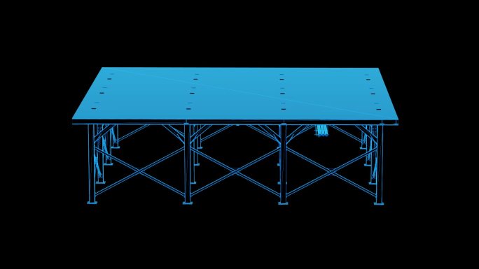 工字钢支架蓝色科技线条通道素材