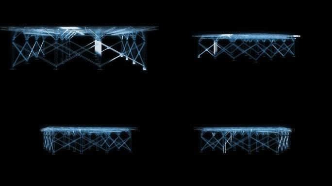 工字钢支架透视全息通道素材