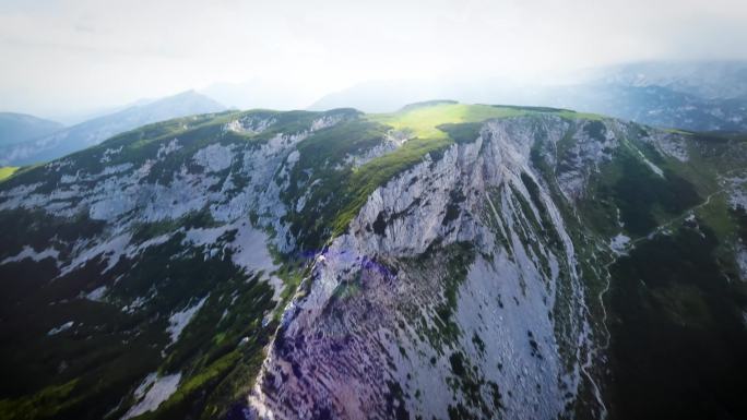 FPV穿越机无人机航拍日出高山森林山脉