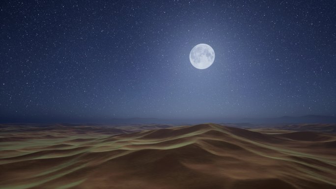 沙漠夜景 夜空 月亮 星轨 星星 夜色