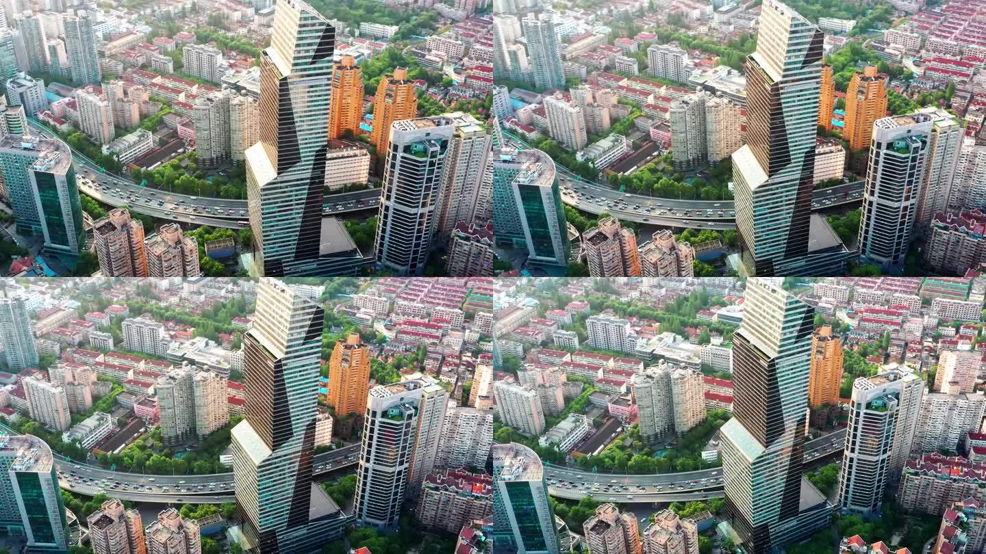 4K原素材-上海长宁区地标，龙之梦大厦