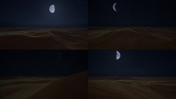 沙漠月食 月食效果 月食 夜景 月全食