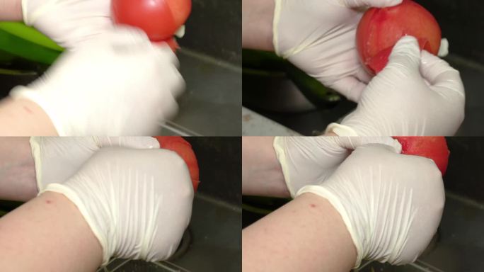 开水烫西红柿去皮切块 (4)