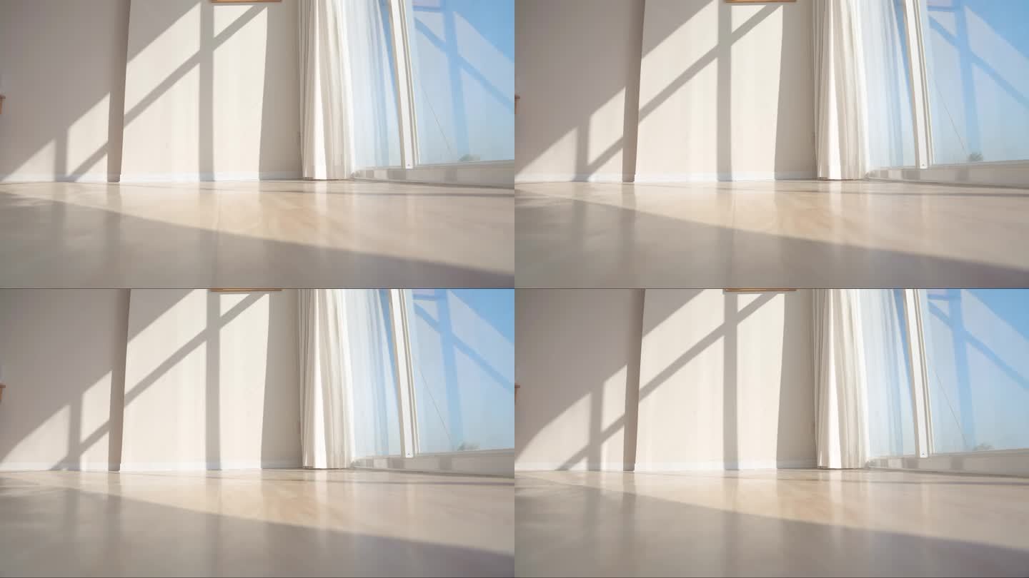 房间木地板光影变化