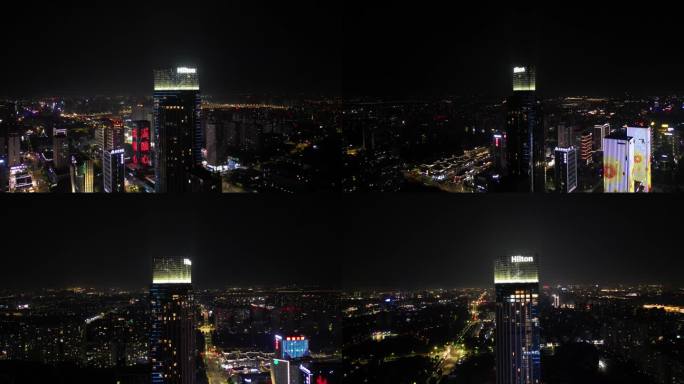 嘉兴南湖希尔顿酒店大厦360度环绕航拍