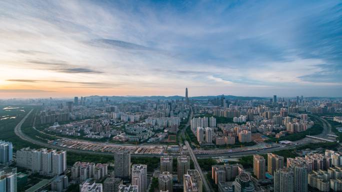 深圳城市全景日转夜延时