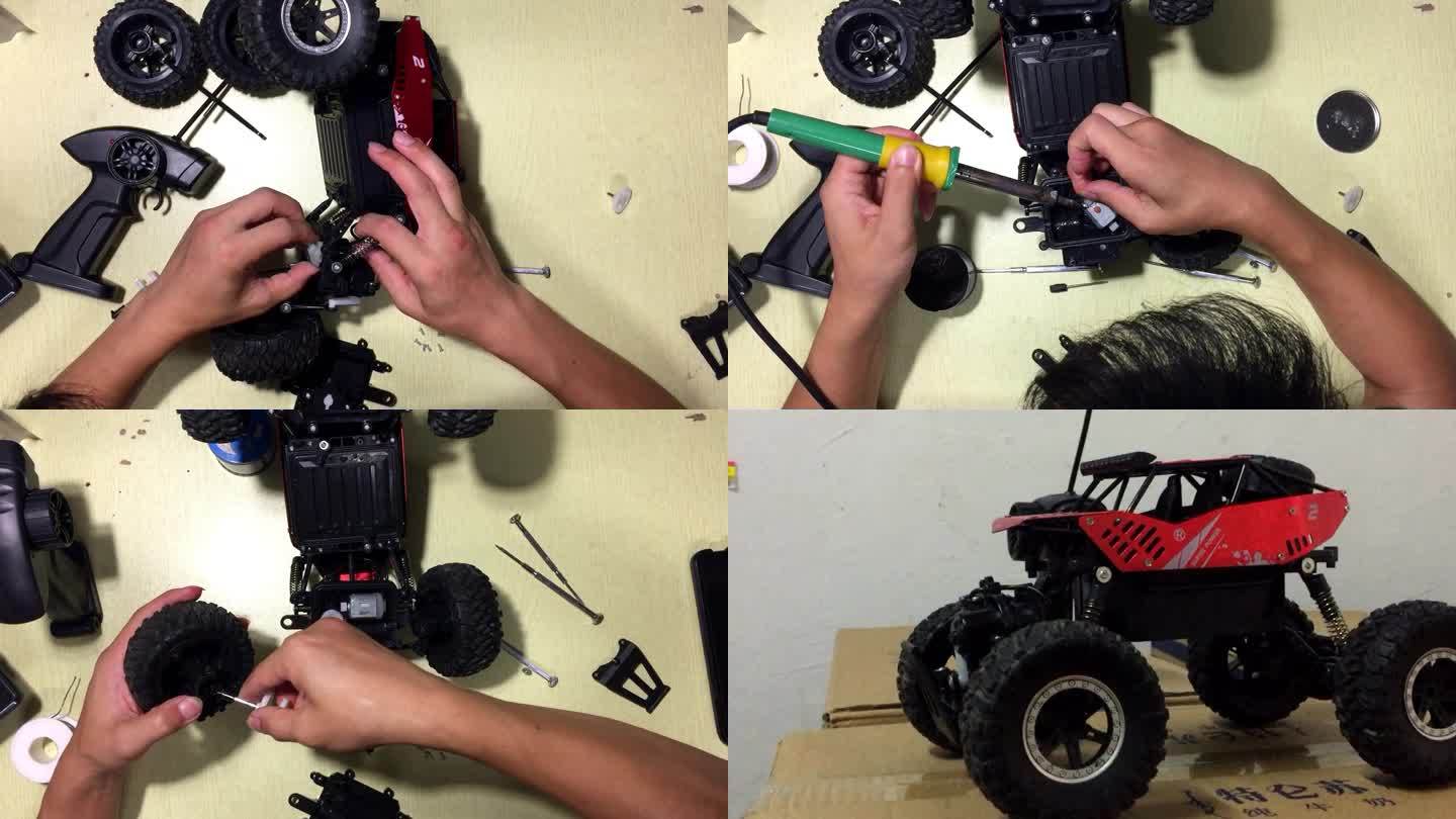 维修手工充电池玩具车-焊接试跑