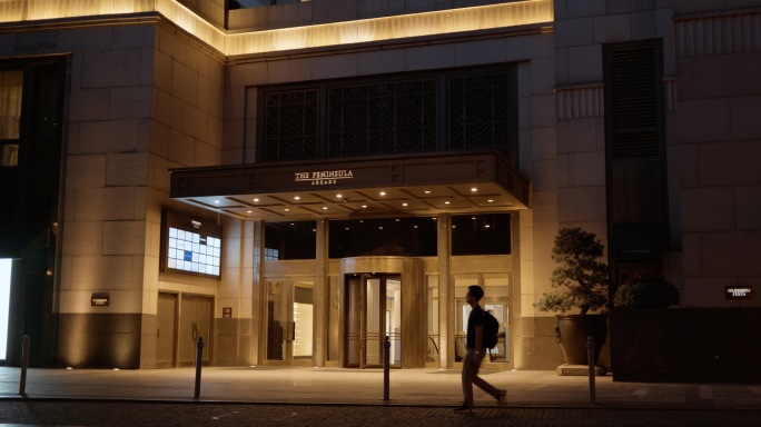 圆明园路老建筑黄昏夜景