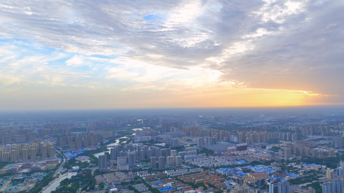 菏泽航拍城市大景