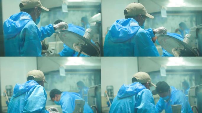 食品加工厂 戴口罩 蓝领工人 技术工人