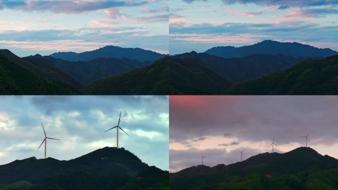 大山风电夕阳