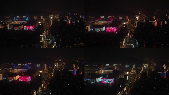 4K原素材-航拍杭州春节新年夜色