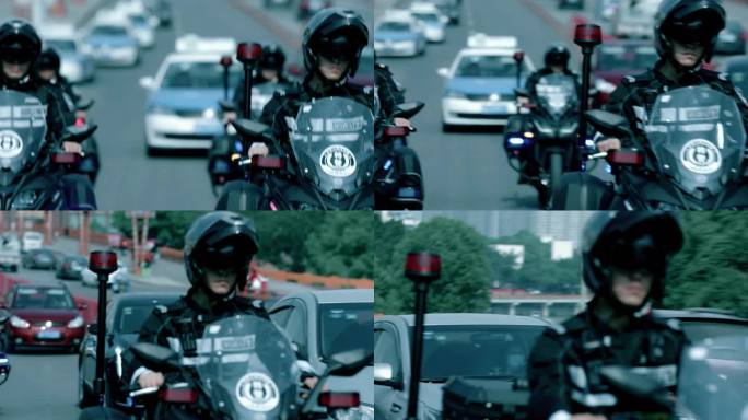 【4K】特警摩托车执勤巡逻