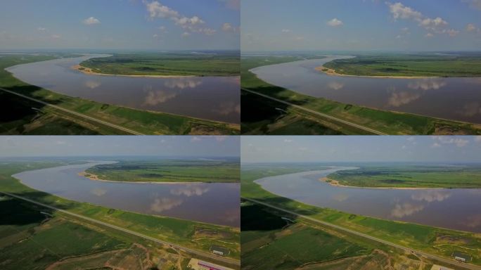 航拍黑龙江八岔岛自然保护区风光