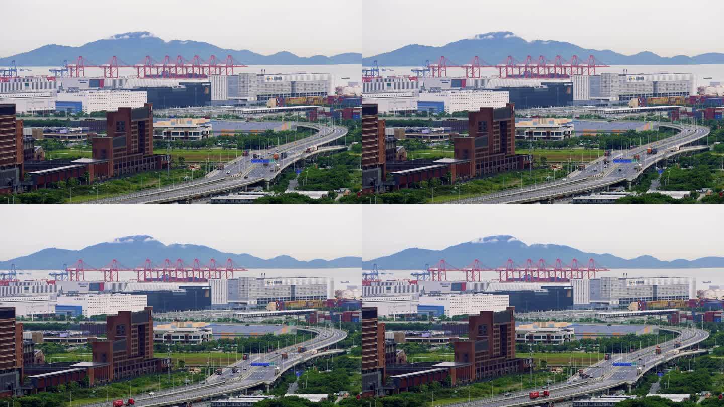 繁忙的港口，深圳前海湾忙碌的码头4K视频